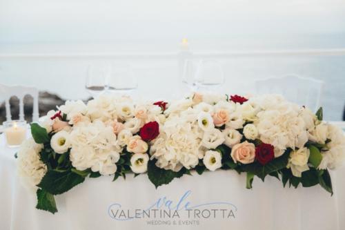 fiori tavolo sposi wedding burgundy matrimonio