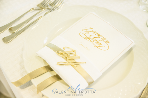menu segnaposto oro