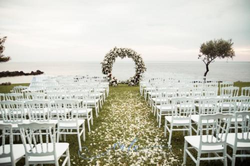 wedding in italy seaside ceremony arch